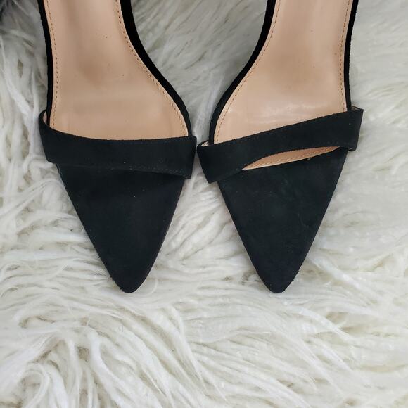 Boohoo Black Pointed Toe Slingback Strappy Heels 8 - Picture 3 of 9